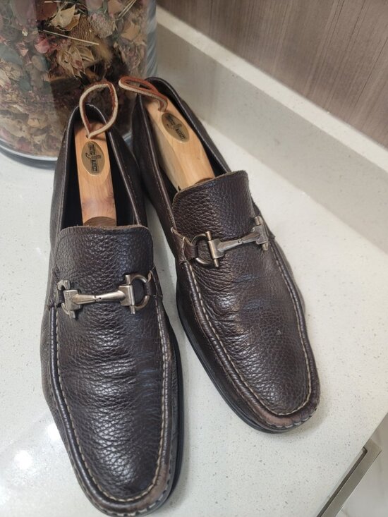 Salvatore Ferragamo Grandioso Bit Brown Leather Loafer Shoes US 11 D main image 8
